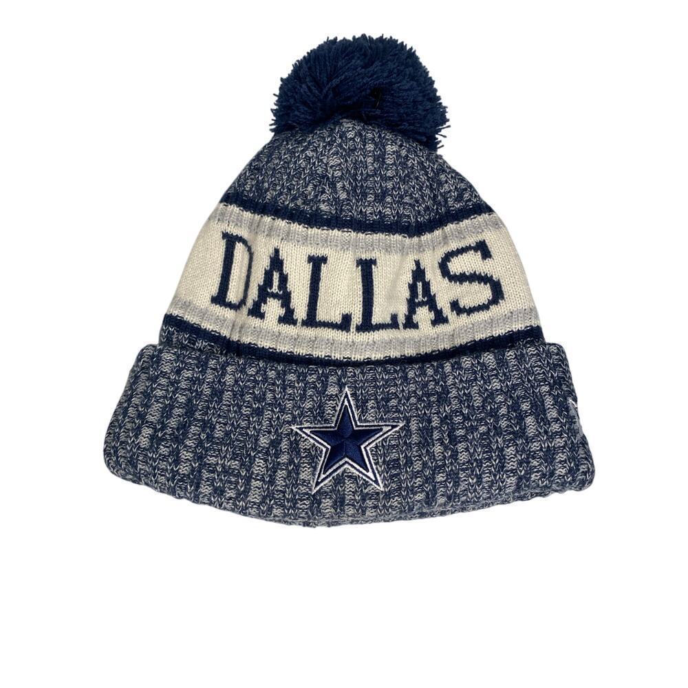 Dallas Cowboys Fleece Lined Beanie Hat Pom Pom Star One Size Football